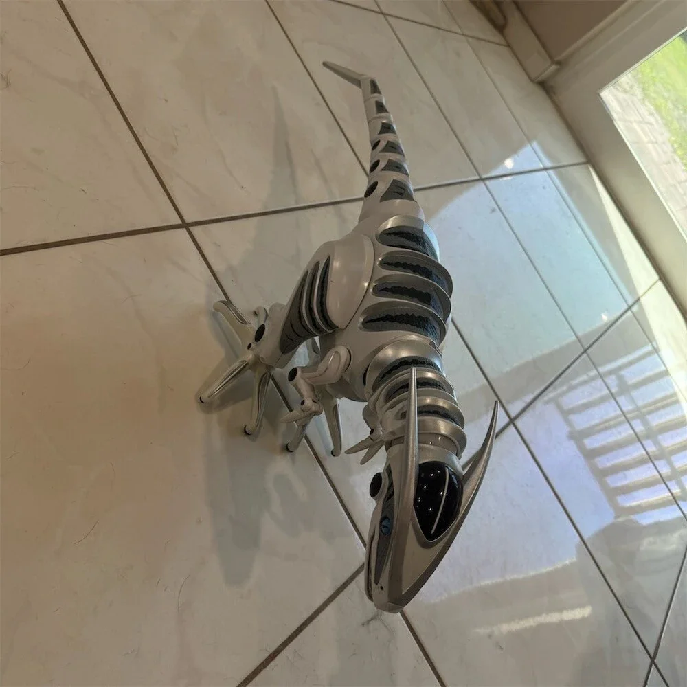 WowWee Roboraptor X Interactive Robotic Dinosaur Robot Toy Silver Gray